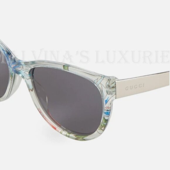 GUCCI SUNGLASSES GG 3742 2G2 140 OPTYL FLORA BUTTERFLY METALLIC TEMPLES - Picture 7 of 8